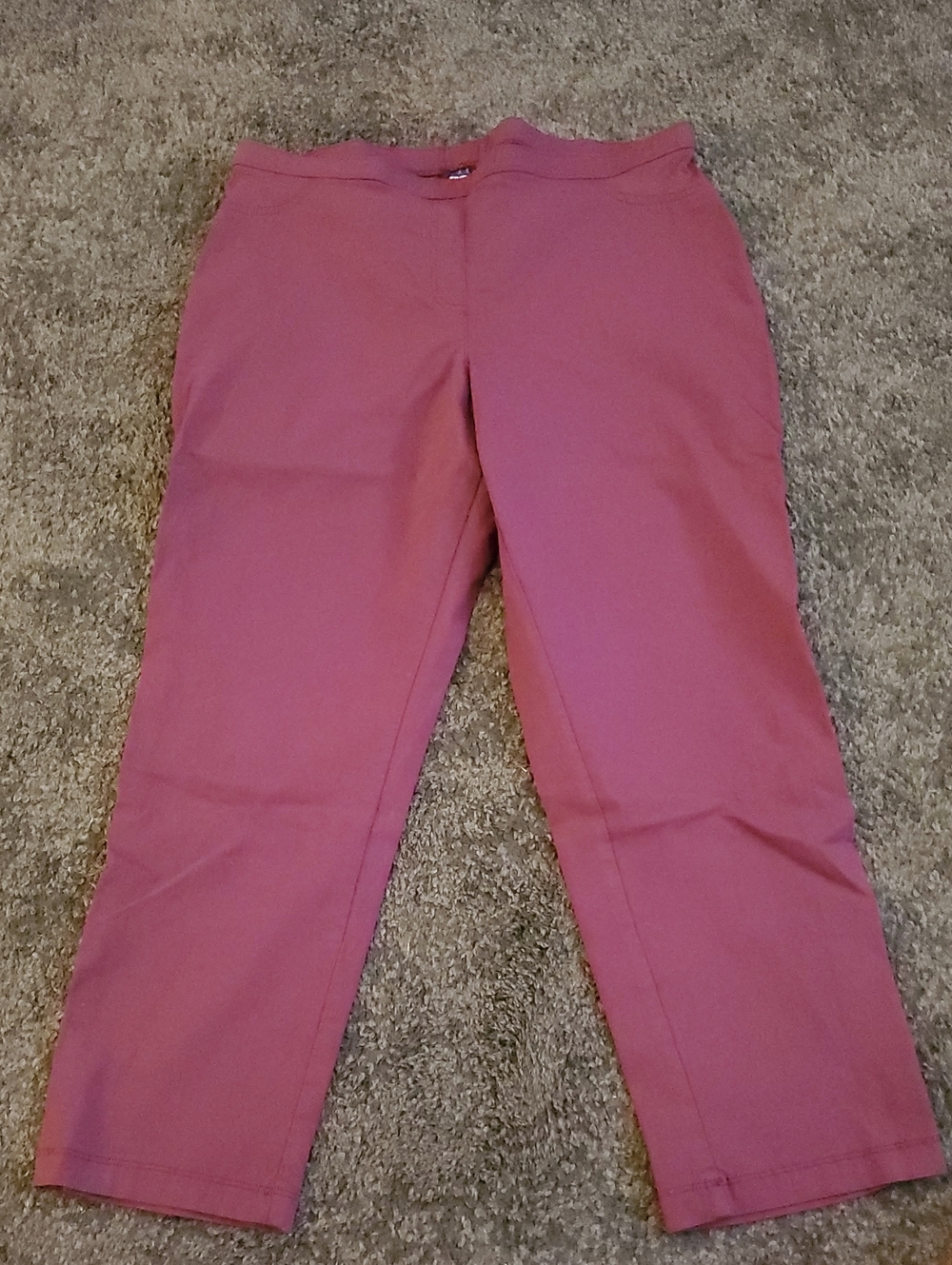 Basic Editions Dusty Purple Cropped Straight Leg Pants